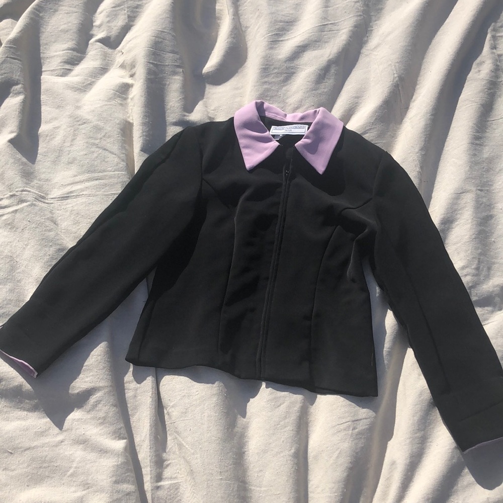 vintage lilac collar zip blazer